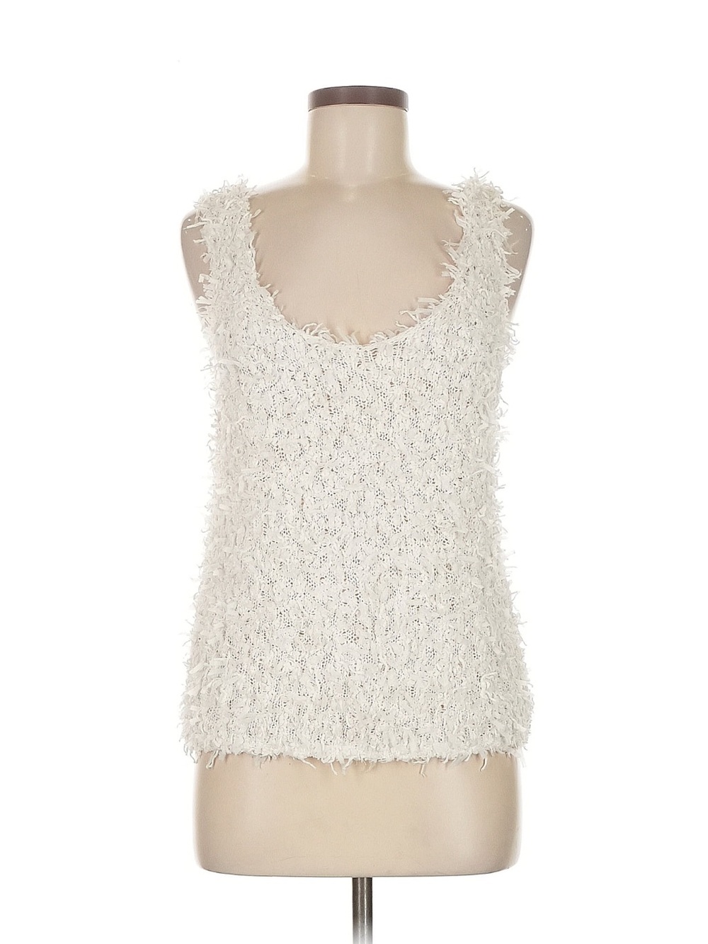 Lou & Grey Cream Textured Eyelash Knit Tank